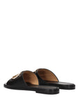 Off-White Black Leather Slippers