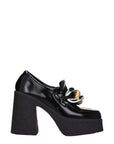 Stella McCartney Black Leather Platform Loafers