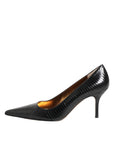 Dolce & Gabbana Black Exotic Leather Stiletto Pumps Shoes