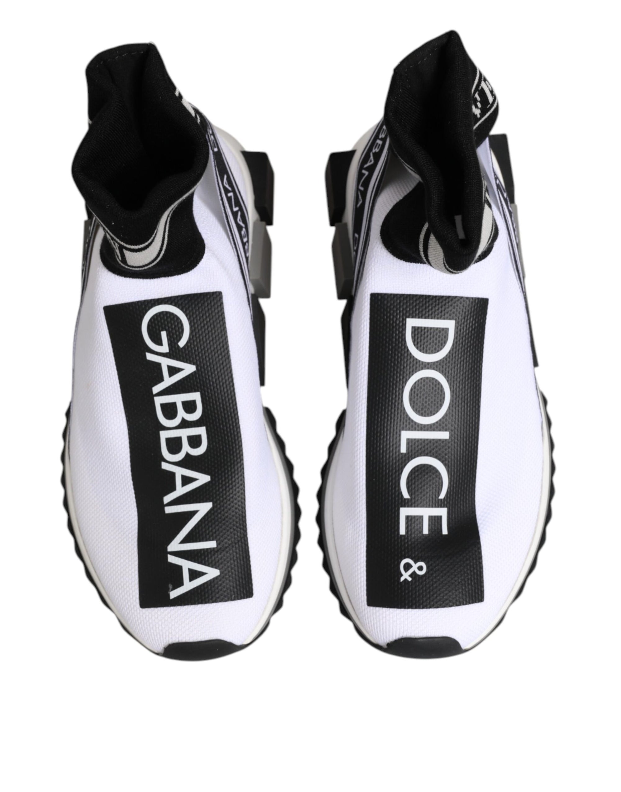 Dolce &amp; Gabbana White Black Sorrento Socks Sneakers Shoes