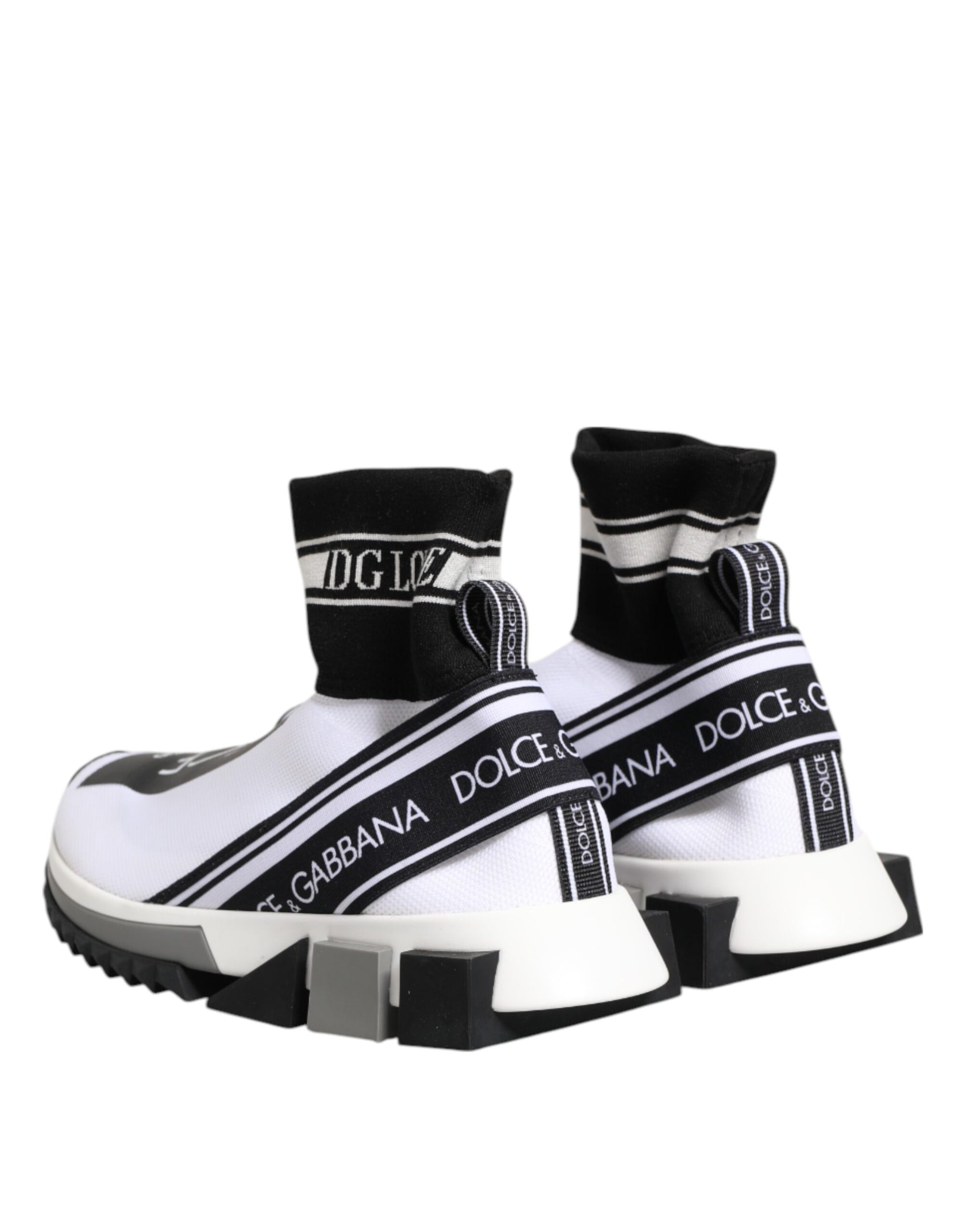 Dolce &amp; Gabbana White Black Sorrento Socks Sneakers Shoes