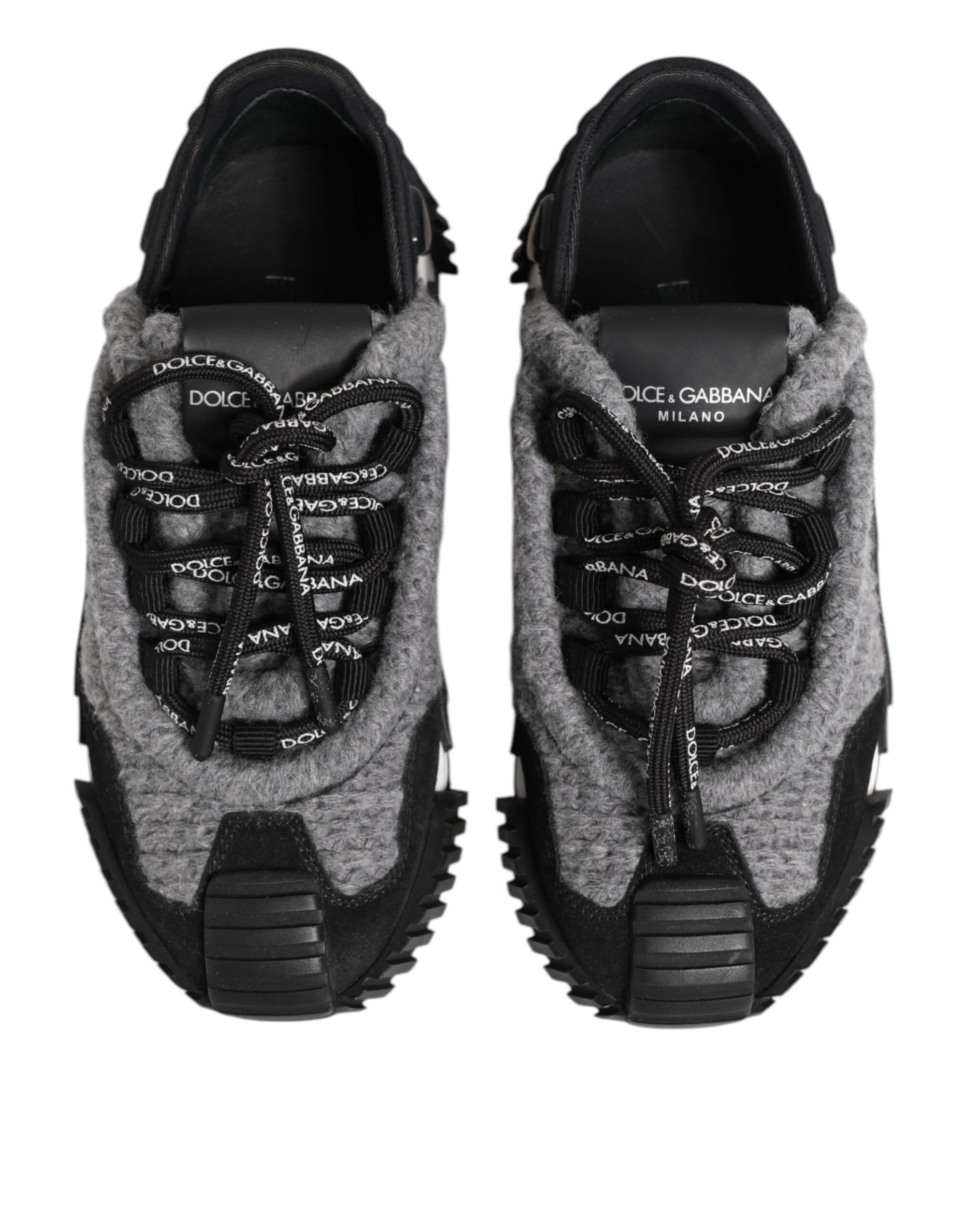 Dolce &amp; Gabbana Black Gray NS1 Low Top Sneakers Shoes