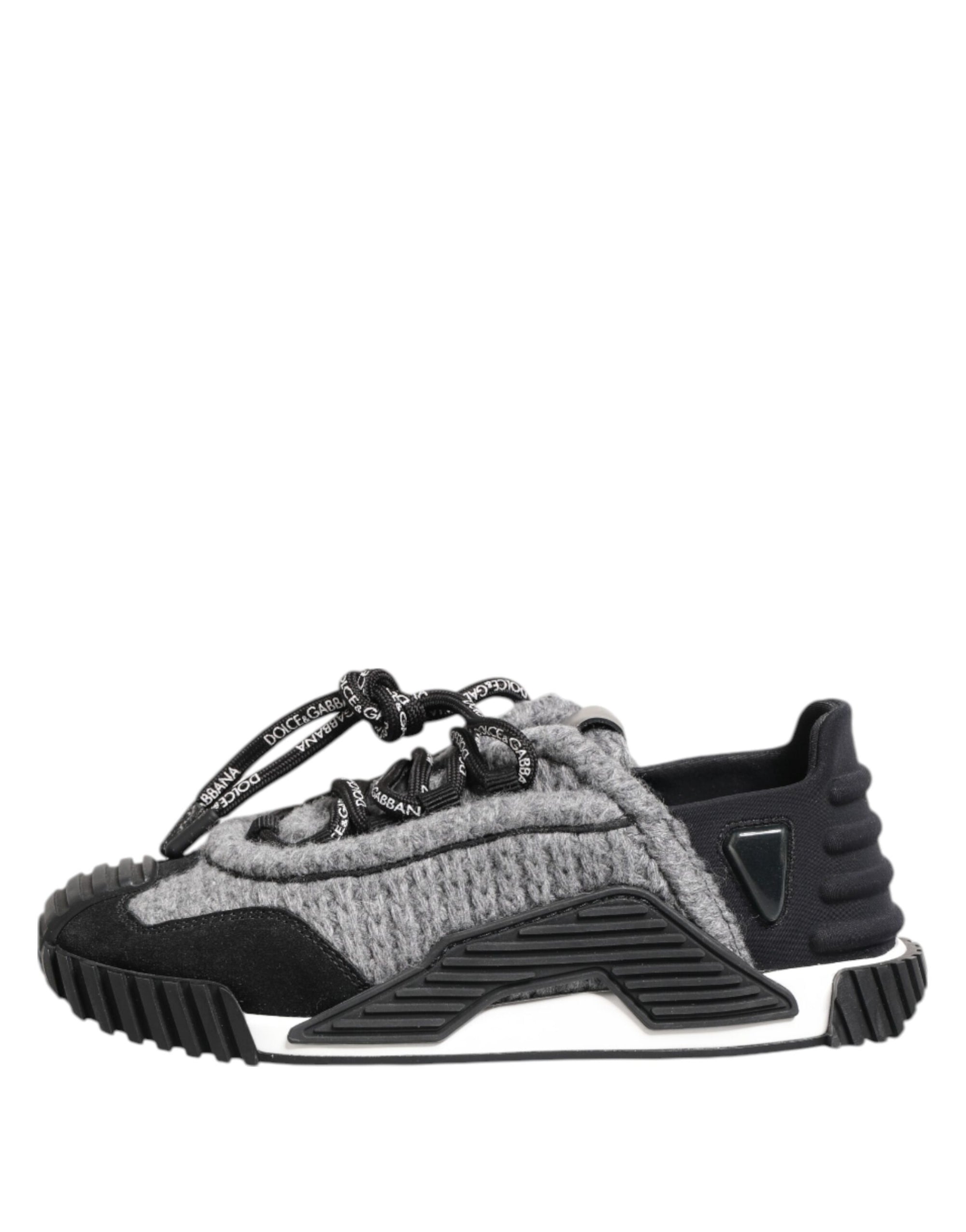 Dolce &amp; Gabbana Black Gray NS1 Low Top Sneakers Shoes