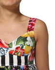 Dolce & Gabbana Multicolor Patchwork Cotton AlineMini Dress