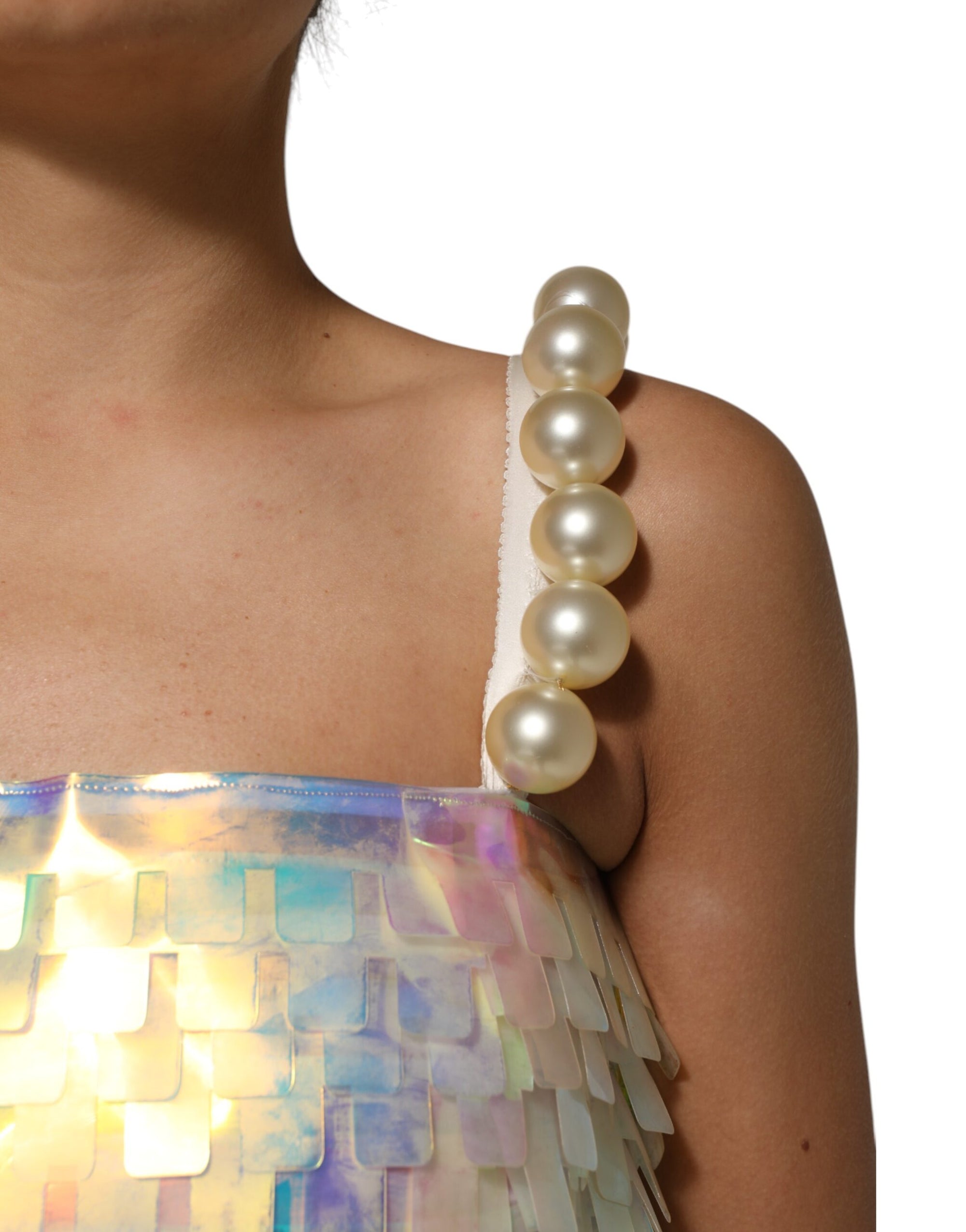Dolce &amp; Gabbana Multicolor Sequin Holographic Mini  Dress