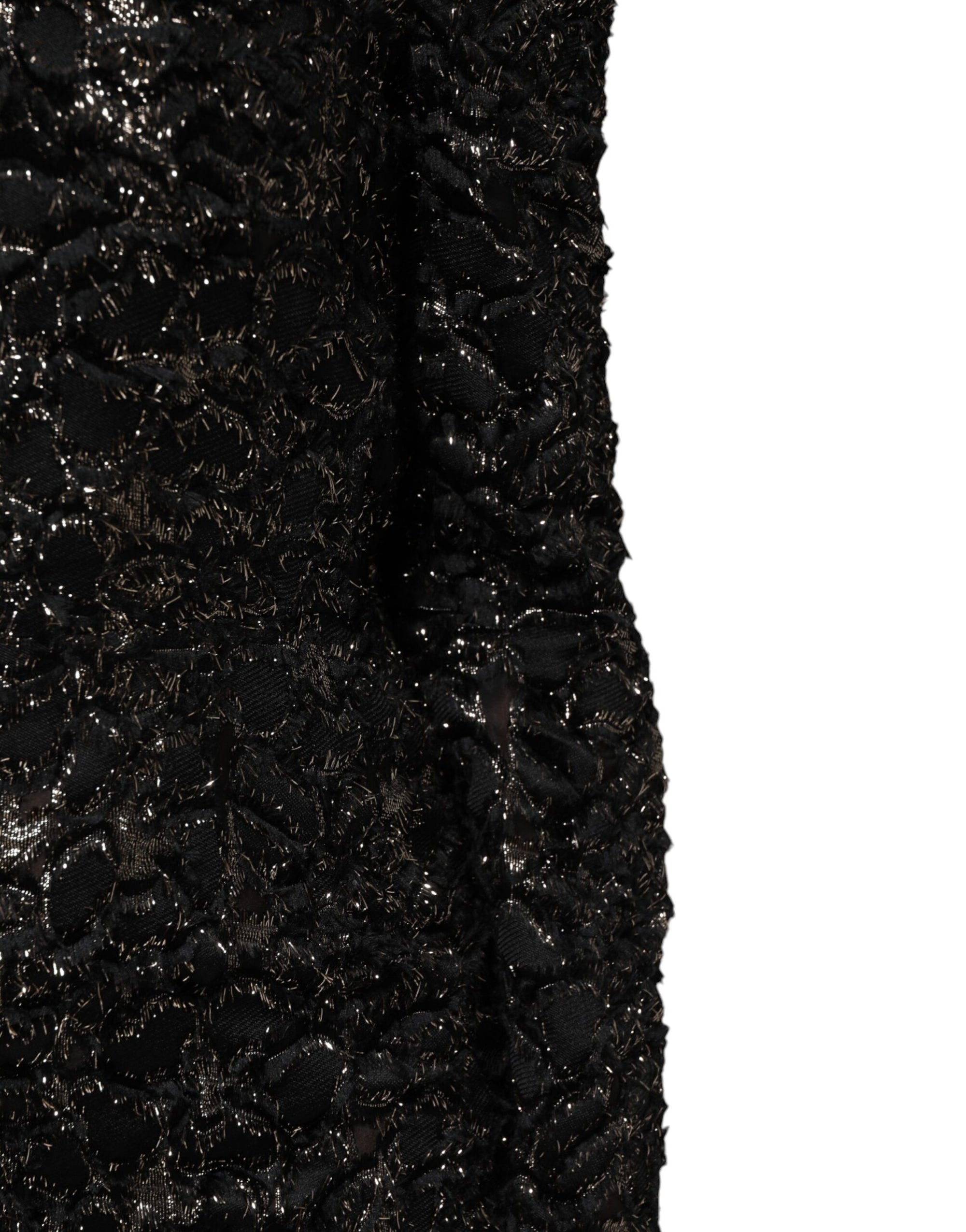Dolce &amp; Gabbana Black Sequin Bouclé Tweed Sheath Dress