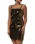 Dolce & Gabbana Metallic Gold Sleeveless A-line Mini Dress