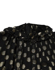 Dolce & Gabbana Black Gold Polka Dot Silk Brocade Mini Dress