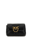 PINKO Black Calf Leather Bos Taurus Shoulder Bag
