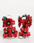 Dolce & Gabbana White Red Floral Detailing Sandals Shoes