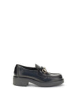 Gucci Black Calf Leather Bos Taurus Slip-On Loafers
