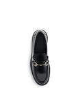 Gucci Black Calf Leather Bos Taurus Slip-On Loafers