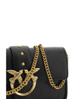 PINKO Black Calf Leather Bos Taurus Shoulder Bag