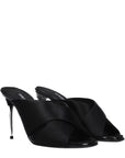 Dolce & Gabbana Black Satin Stiletto Heel Sandals