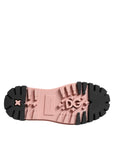 Dolce & Gabbana Light Powder Pink Black Leather Lace-Up Shoes