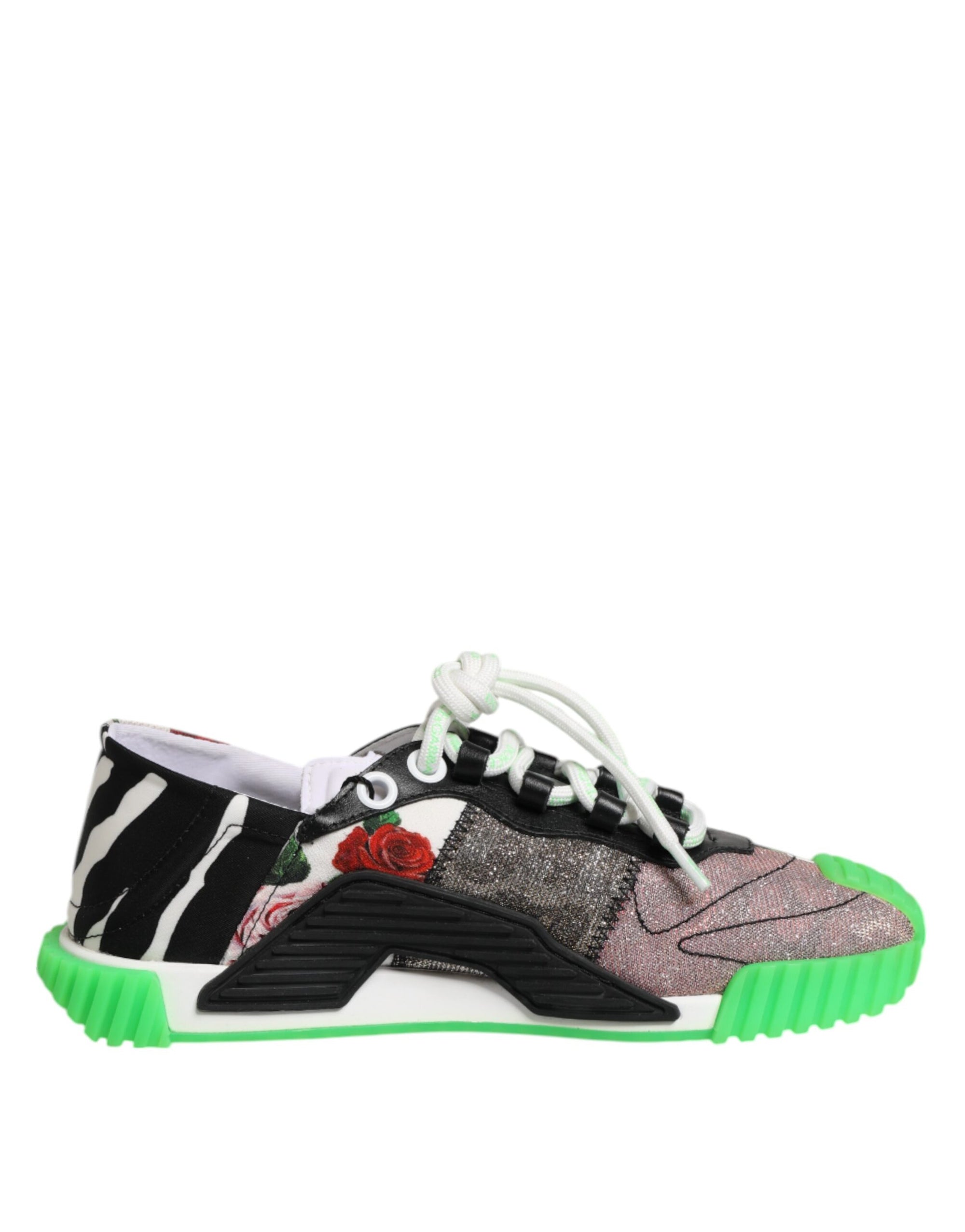Dolce &amp; Gabbana Multicolor DG Logo Leopard Cherry Sneaker Shoes