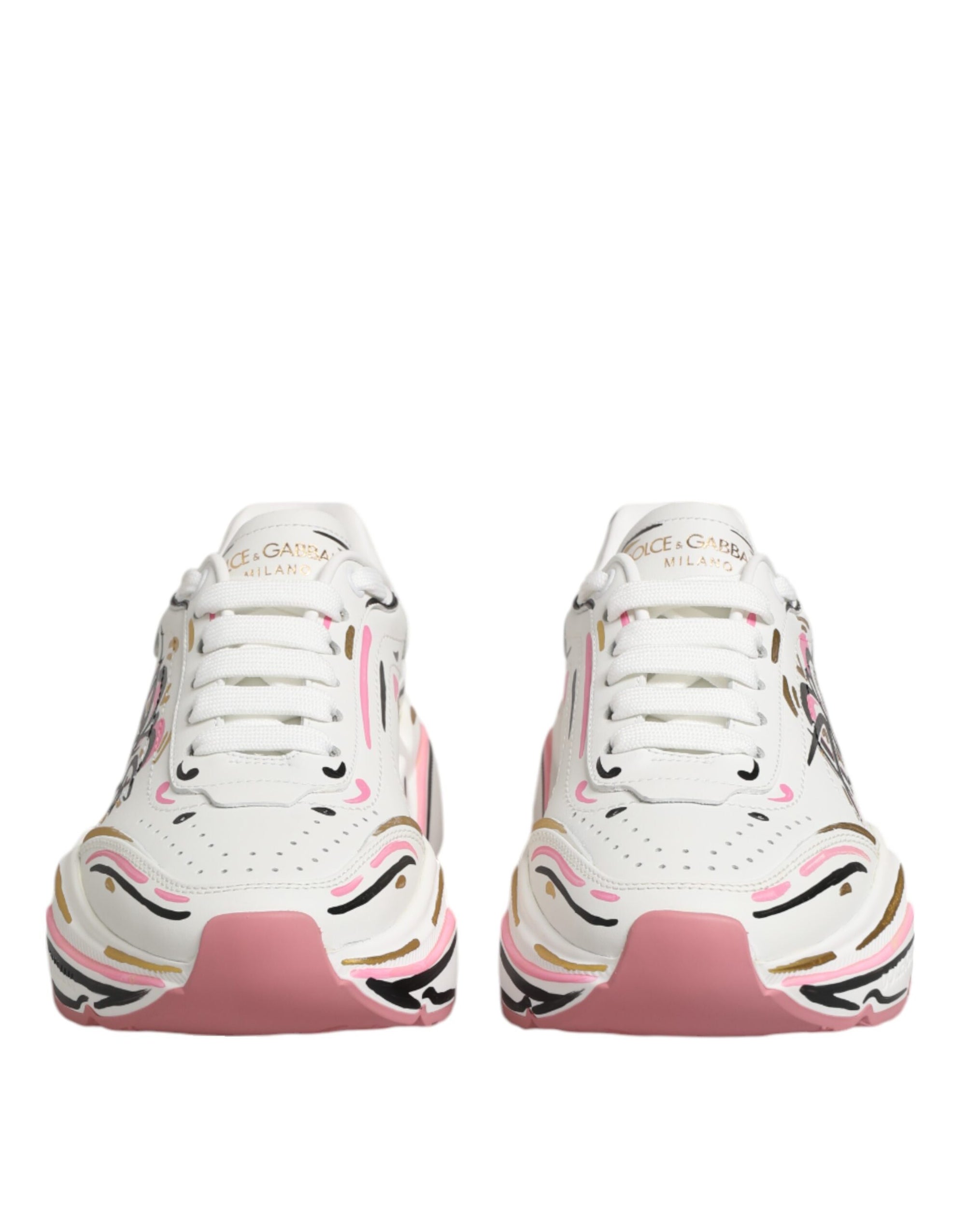 Dolce &amp; Gabbana Multicolor Hand Painted DAYMASTER Sneaker Shoes