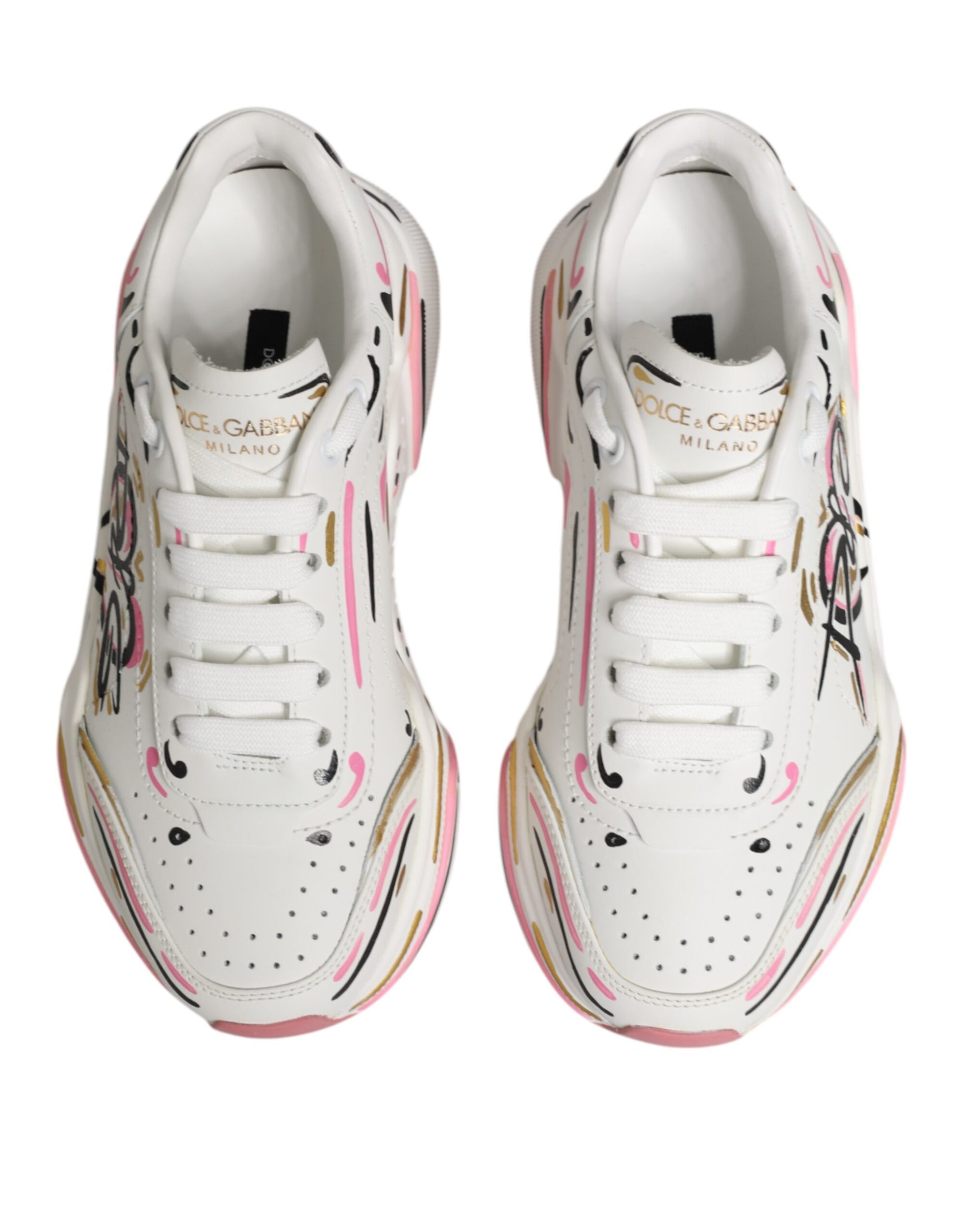 Dolce &amp; Gabbana Multicolor Hand Painted DAYMASTER Sneaker Shoes