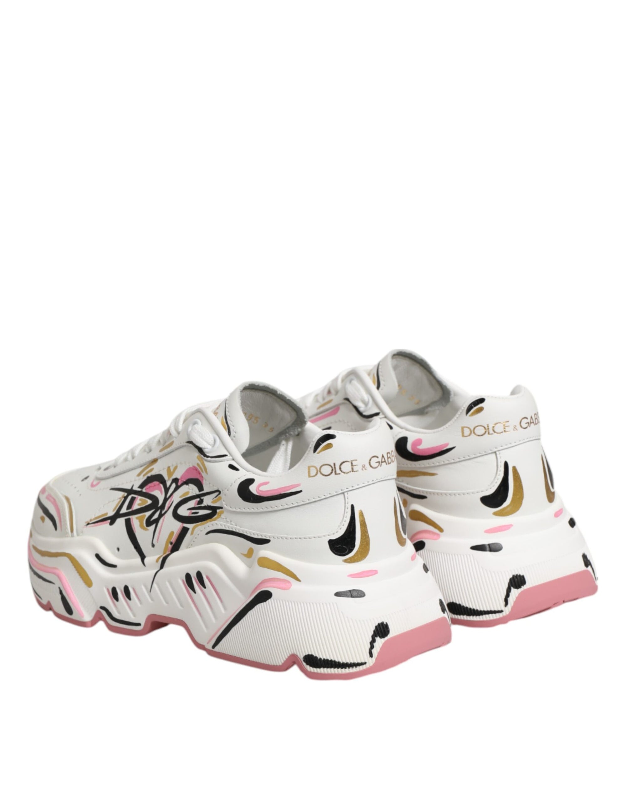 Dolce &amp; Gabbana Multicolor Hand Painted DAYMASTER Sneaker Shoes