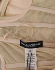 Dolce & Gabbana Yellow Floral Print Pleated Maxi Dress