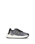 PINKO Gray Calf Leather Bos Taurus Athletic Sneakers