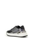 PINKO Gray Calf Leather Bos Taurus Athletic Sneakers