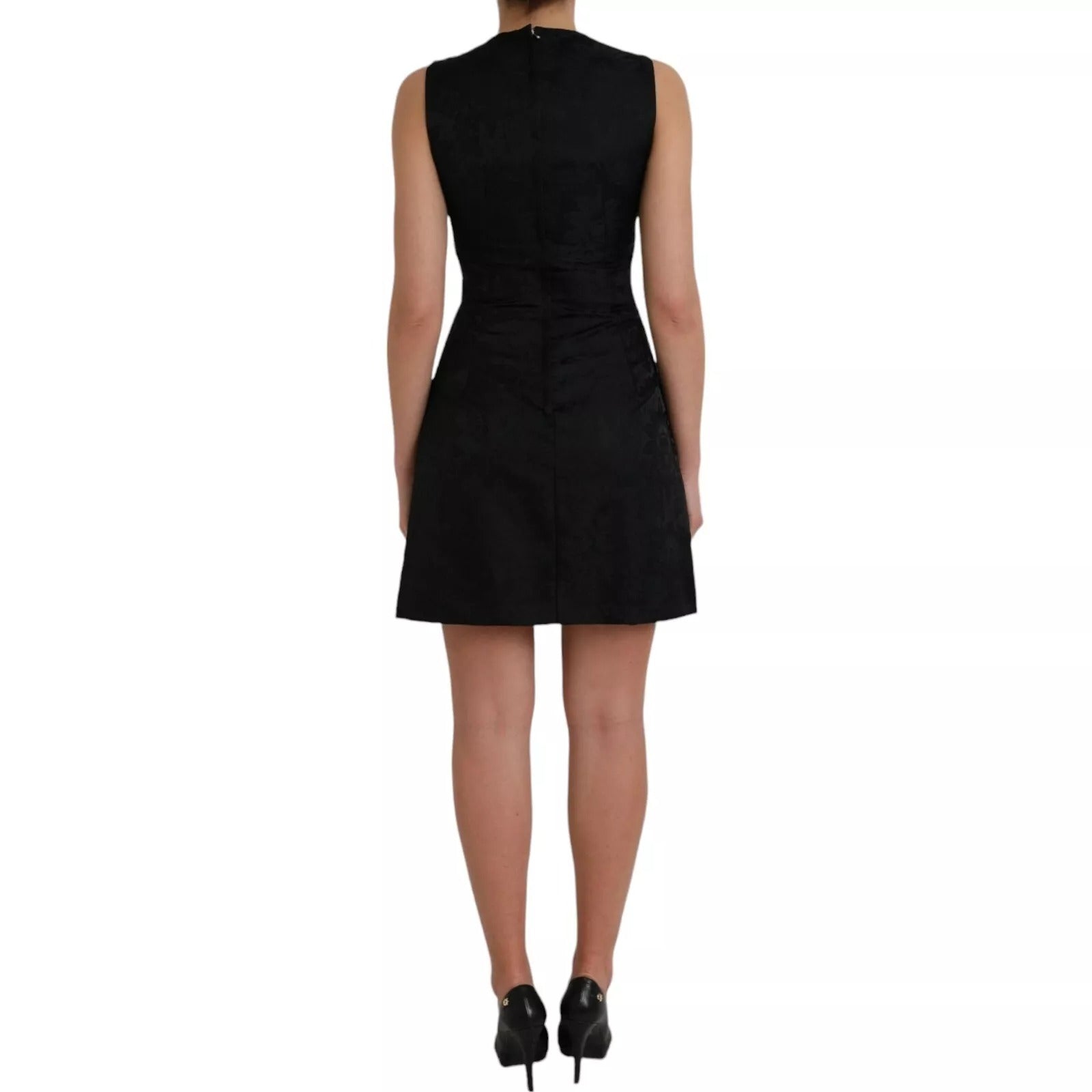 Dolce &amp; Gabbana Black Sleeveless Bodycon A-line Mini Dress