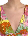 Dolce & Gabbana Multicolor Floral Silk Flared Mini Dress