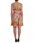 Dolce & Gabbana Multicolor Floral Silk Flared Mini Dress