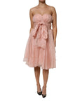Dolce & Gabbana Pink Silk Chiffon A-line Pleated Midi Dress