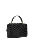 PINKO Black Calf Leather Bos Taurus Handbag