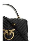 PINKO Black Calf Leather Bos Taurus Handbag