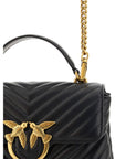 PINKO Black Calf Leather Bos Taurus Handbag