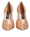 Dolce & Gabbana Cipria Nude Satin Mesh Stiletto Pumps Shoes