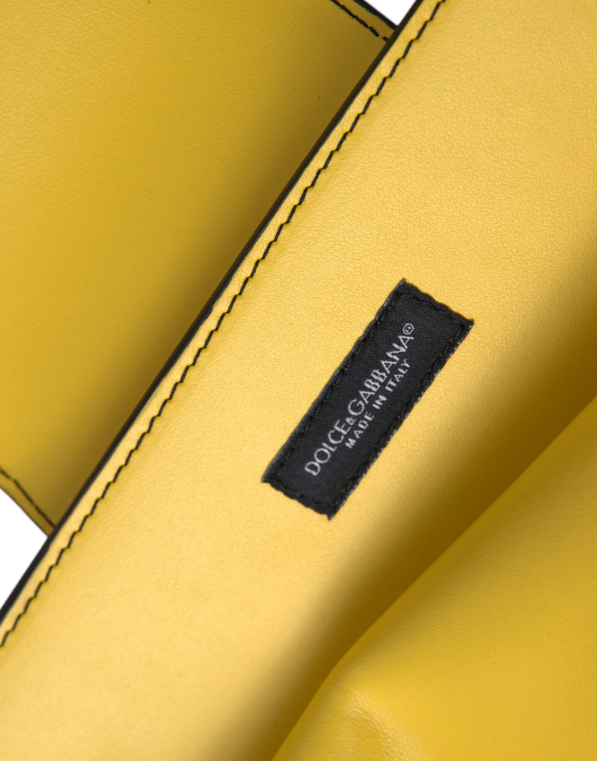 Dolce &amp; Gabbana Yellow Smooth Leather DG Logo Clutch Crossbody Case Bag