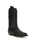 Ganni Black Recycled Leather Lace-Up Boots