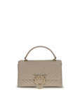 PINKO Beige Calf Leather Bos Taurus Handbag