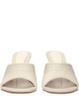Amina Muaddi Beige Fabric Slippers