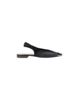 PINKO Black Leather Flat Sandals