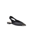 PINKO Black Leather Flat Sandals