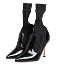 Dolce & Gabbana Black Stretch Stilettos Booties Socks Shoes