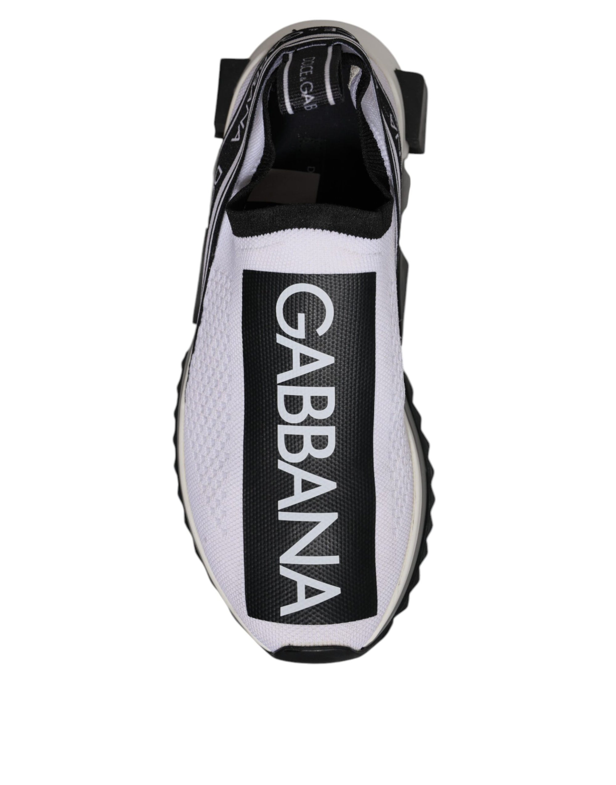 Dolce &amp; Gabbana Black White Slip On Sorrento Sneakers Shoes