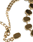 Dolce & Gabbana Gold Brass Link Chain Rose Petal Crystal Necklace
