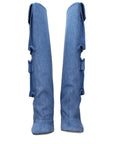 The Attico Light Blue Fabric Boots
