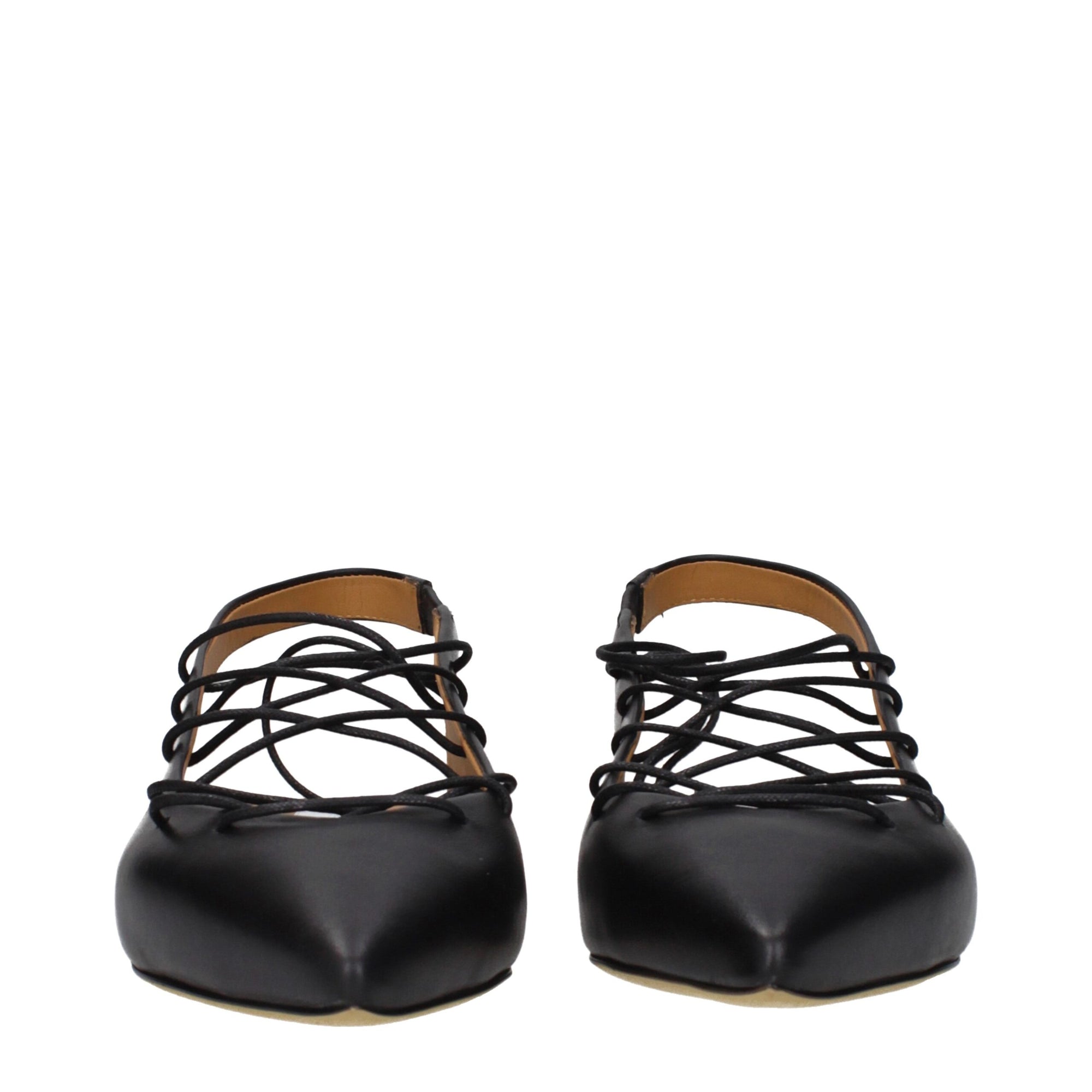 Moschino Black Leather Flats