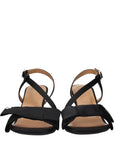 Ganni Black Fabric Platform Sandals