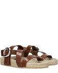 Stella McCartney Brown Leather Flat Sandals