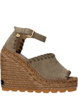 Stella McCartney Green Leather Wedge Sandals