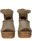 Stella McCartney Green Leather Wedge Sandals