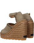 Stella McCartney Green Leather Wedge Sandals